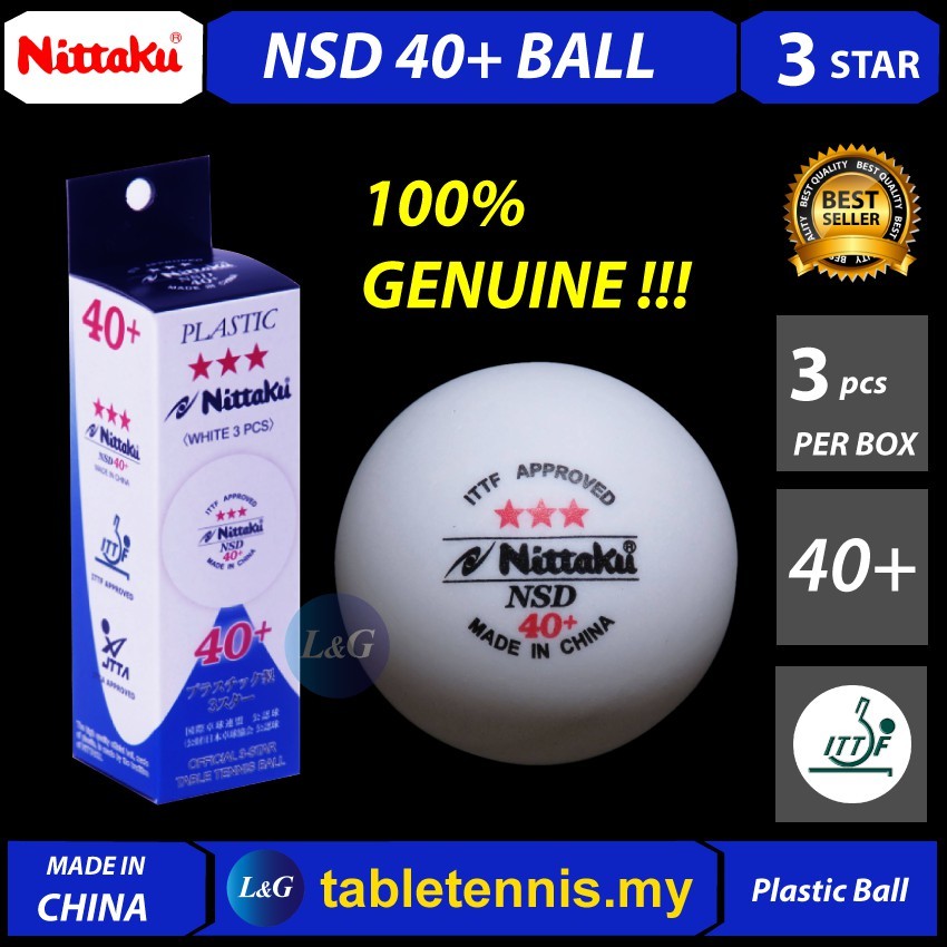 100 Genuine Nittaku Ball 3Star NSD 40+ Official Table Tennis Ball