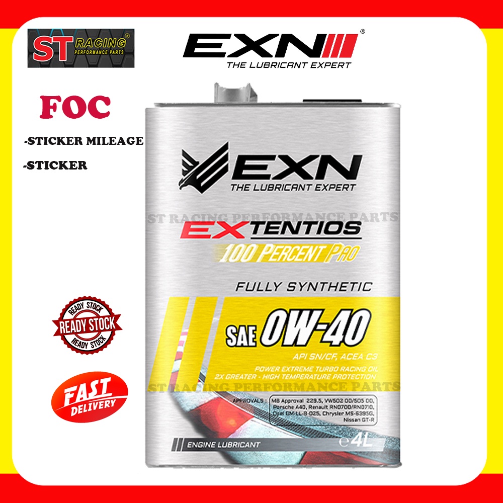 EXN Extentios SAE 0W40 Fully Synthetic engine oil 4L Shopee Malaysia