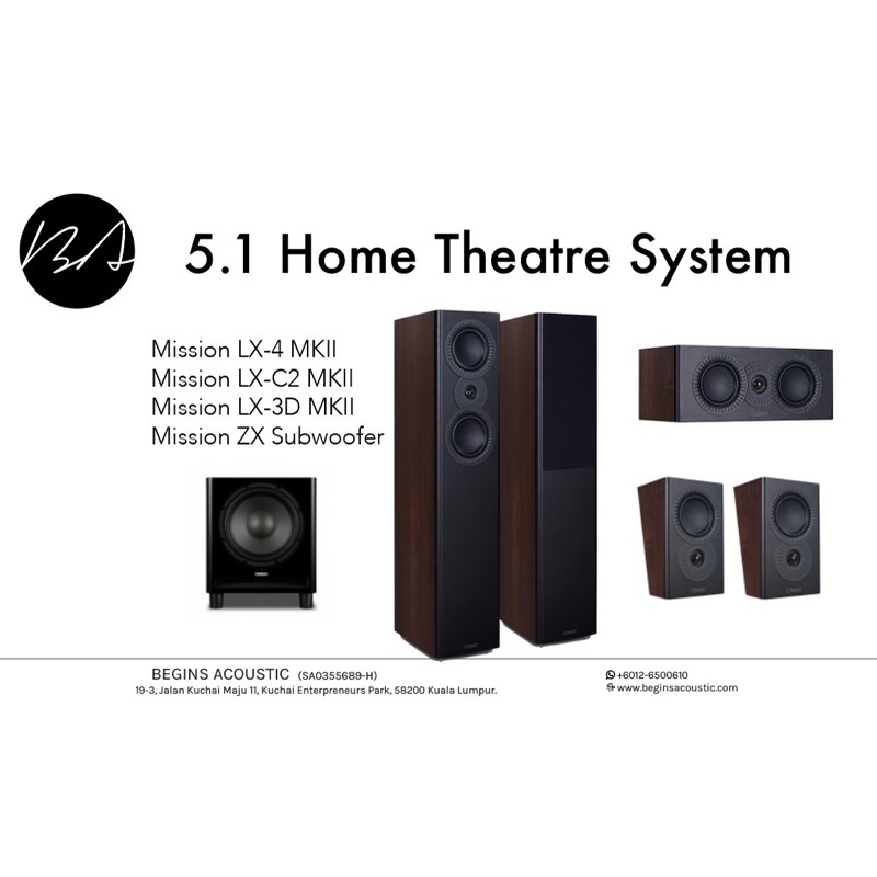 Mission LX4 5.1 Home Theater Speaker Package Shopee Malaysia