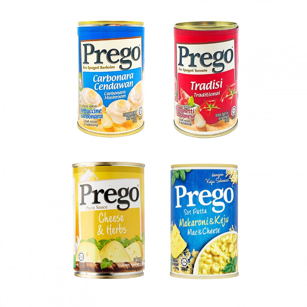 PREGO PASTA SAUCE 290295g (CHEESE&HERBS, MAC&CHEESE, CARBONARA