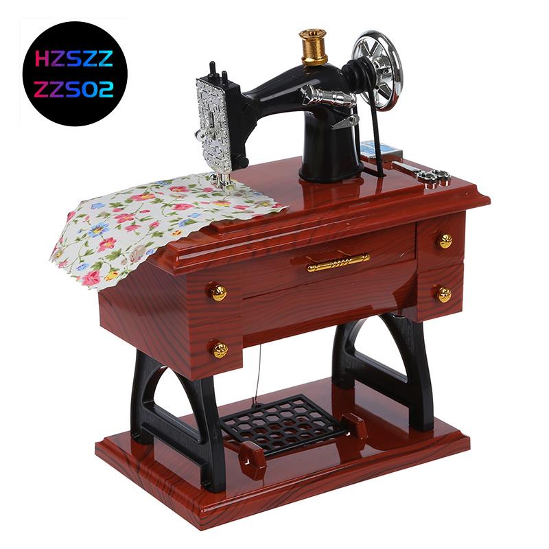 Wind Up Vintage Mini Sewing Machine Style Mechanical Music Box Shopee