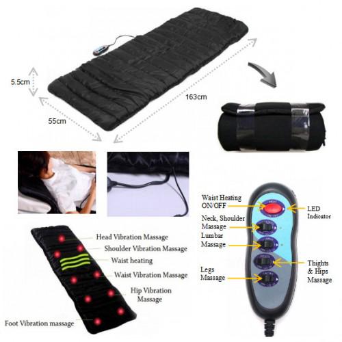 Electric Full Body Massager Cushion Mattress Heating Vibrating Massage