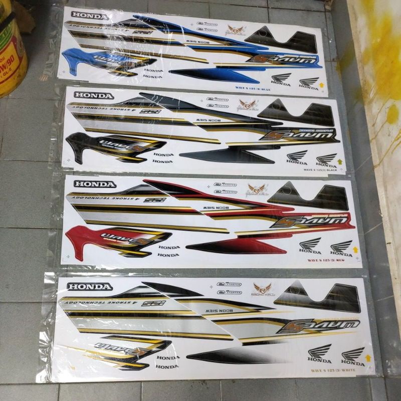 stiker body stripe cover set (3) honda wave125s wave 125 s wave 125s sticker stripe Shopee