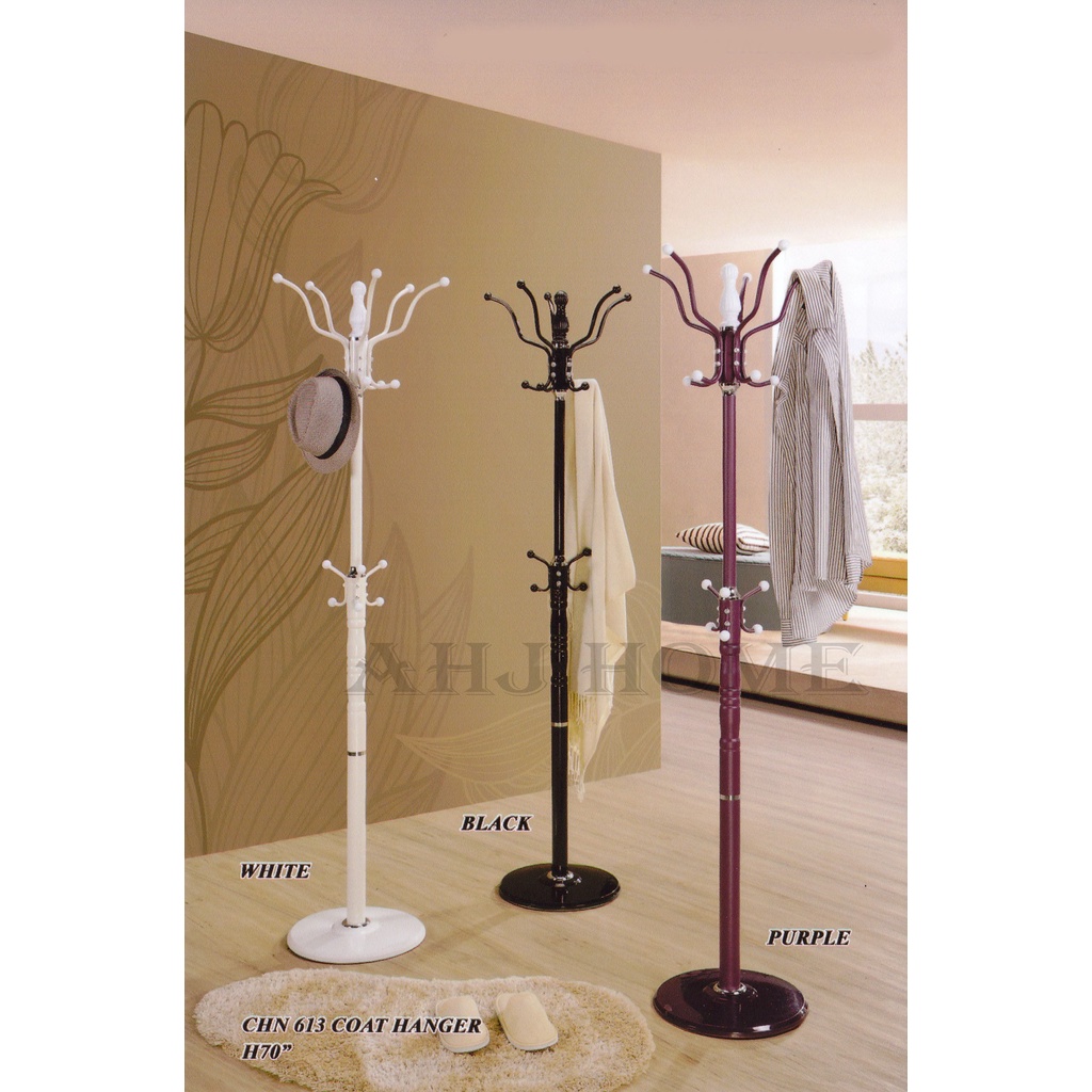 Functional Coat Hanger Pole Rack Stand / Hat Clothes Hanger Metal