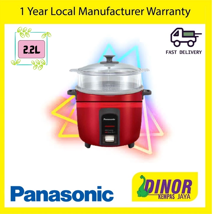 Panasonic 2.2L Nonstick Rice Cooker with Food Steamer SRY22FGJ RSK