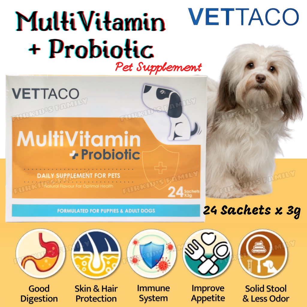 (Free Gift) VETTACO Premium Multivitamin + Probiotic For Puppy & Dog