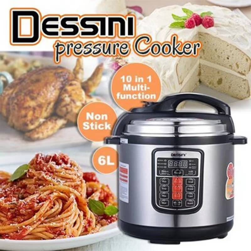 DESSINI 6L/8L ELECTRIC PRESSURE COOKER ALUMINUM NON STICK POT MULTI FUNCTION PRE PROGRAMMED 6.0