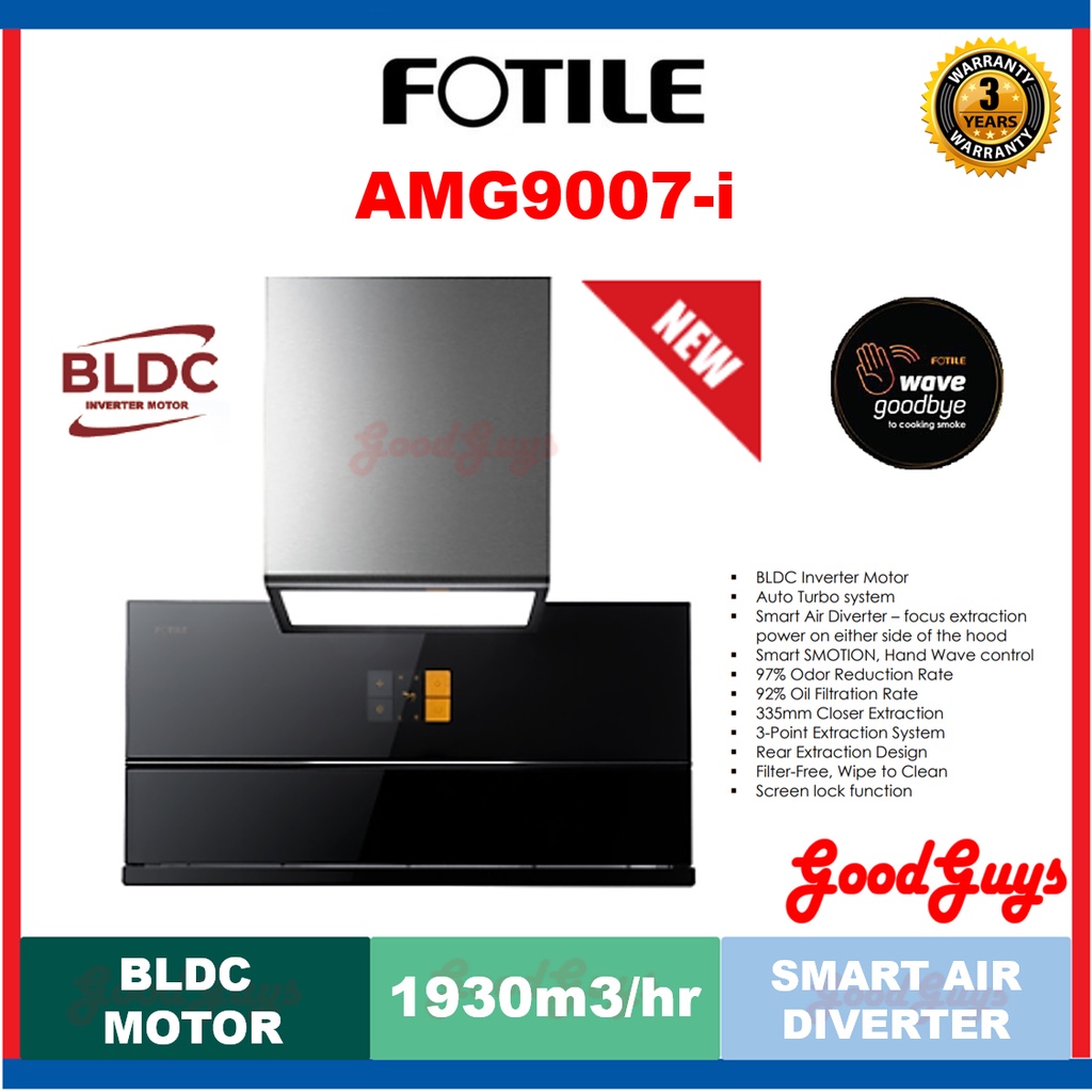 FOTILE AMG9007i Chimney Hood With DC Inverter Motor 1930m3/h Suction