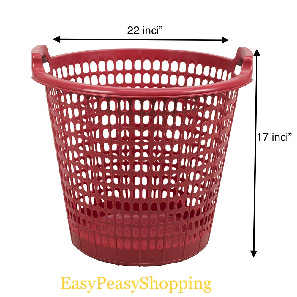 Plastic Round Laundry Basket /Bakul Baju Plastik (READY STOCK) Shopee