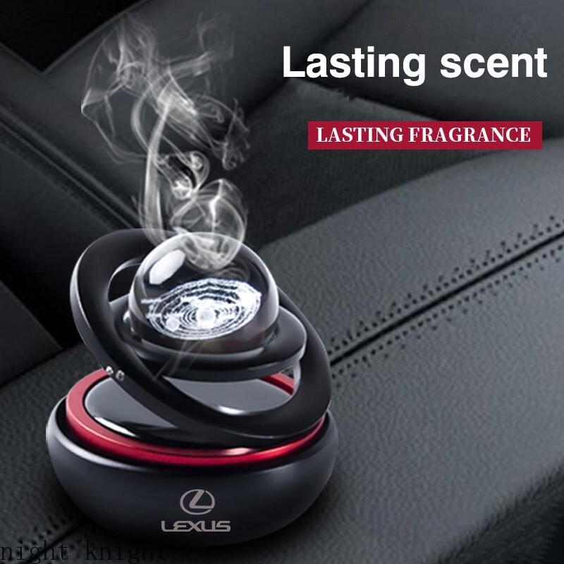 Car Air Freshener Solar Power Rotating Diffuser Metal Spinning