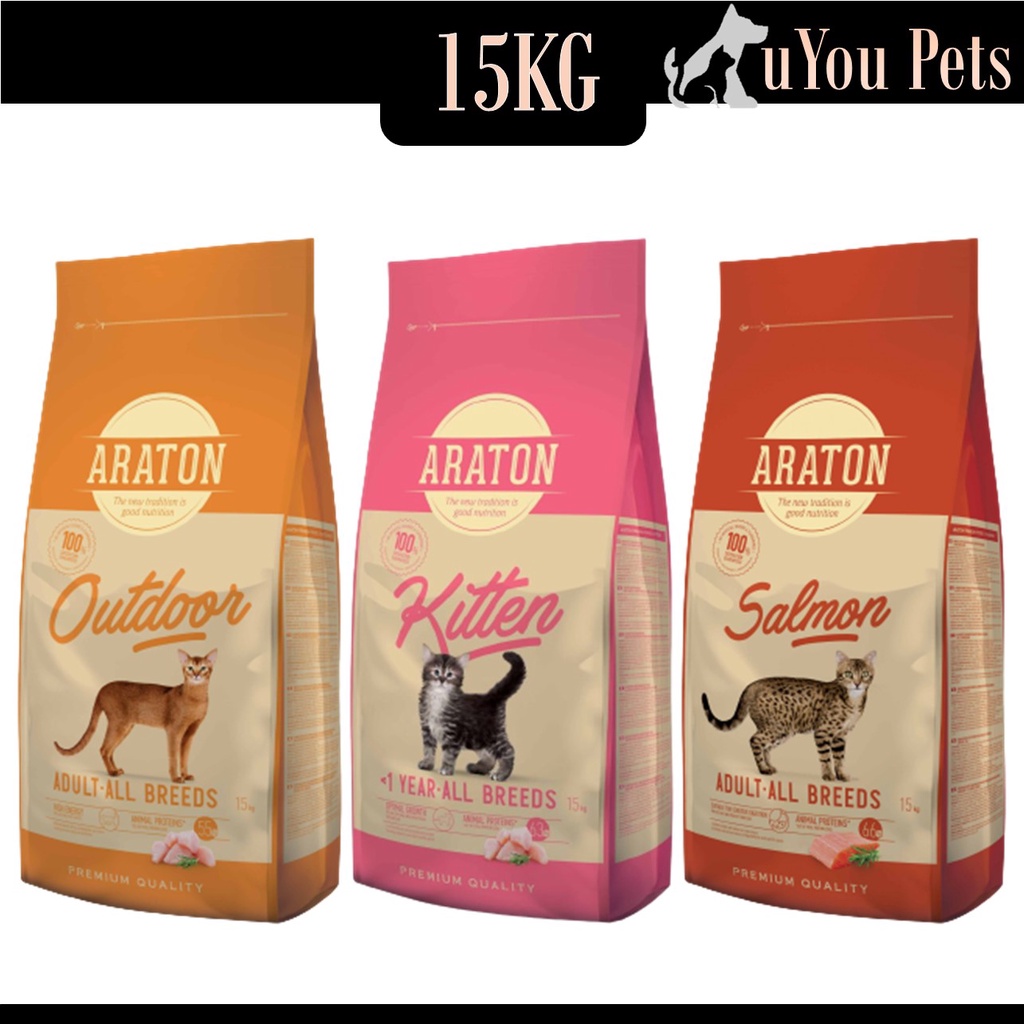 Araton Premium Cat Dry Food 15KG (Kitten Chicken ,Outdoor Adult