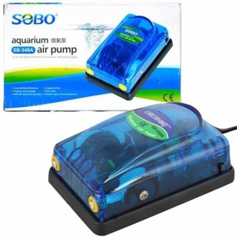 SOBO Aquarium Fish Tank Air Pump Double Output 2X4L/Min Power 5W SB