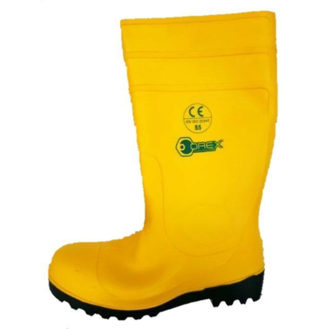 OREX YELLOW RUBBER SAFETY BOOTS INTERNAL LINING WITH STEEL TOE & MID