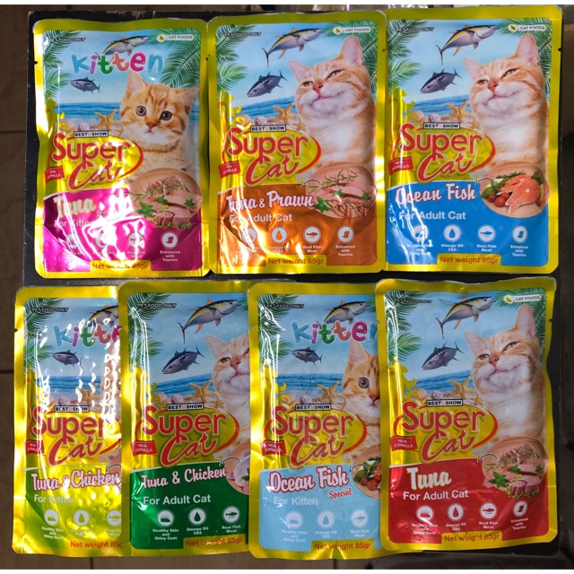 Super Cat 85gm wet Food baby cat kitten & Adult cat Shopee Malaysia