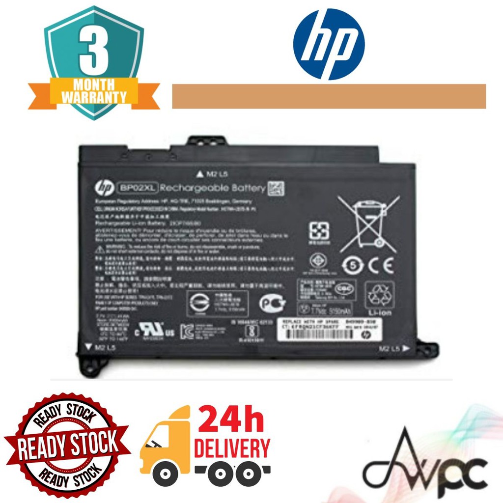 ORIGINAL HP Laptop Battery BP02XL alphawolfpc Shopee Malaysia