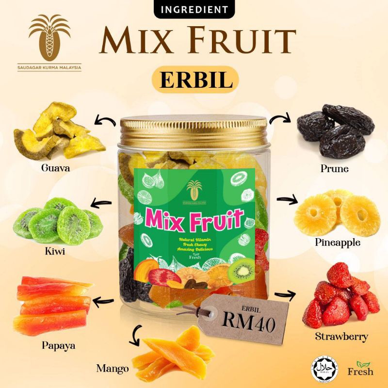 Mix Fruits Segar Erbil Shopee Malaysia