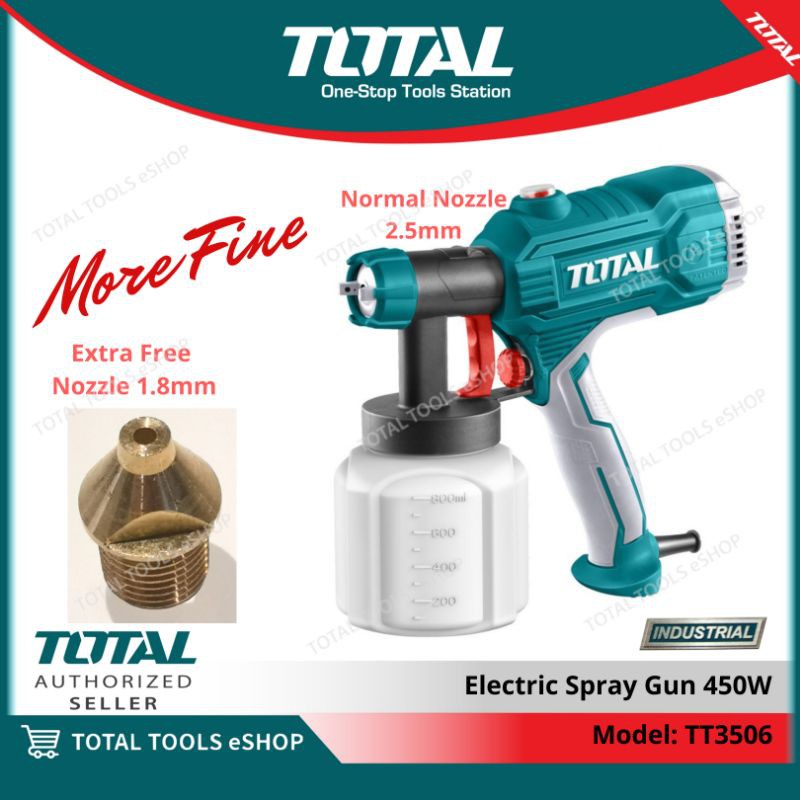 TOTAL Spray Gun 450W Industrial TT3506 New Shopee Malaysia