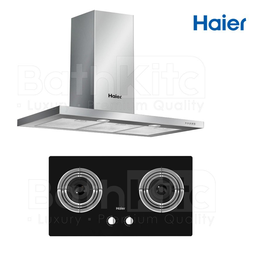 HAIER 2 In 1 Cooker Hood With Charcoal Filter Ventilation & 2 Burners