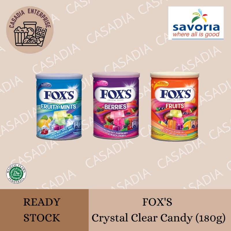 [HALAL] FOX'S Candy (Crystal Clear) 180g (Assorted Flavour) Shopee