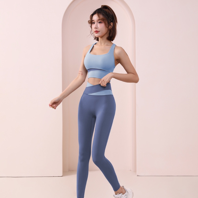 Fit.HER Splicing Hit Color Sports Underwear Women's Shockproof Quickdrying Fitness Bra Yoga
