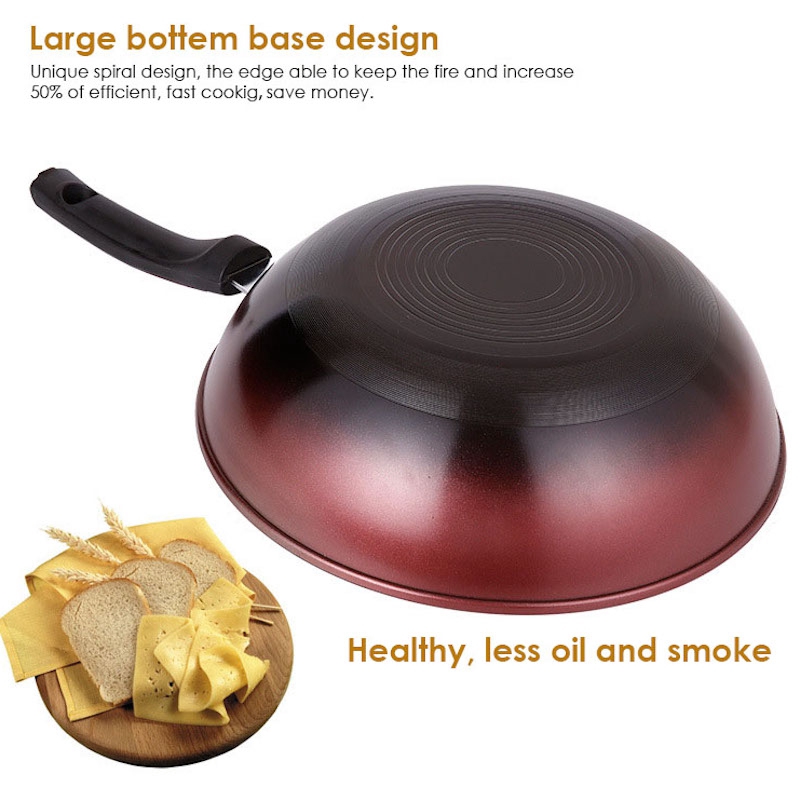 Korean 32cm Non Stick Frying Pan Wok Pot Pan Frypan Cooking Nonstick Kitchen Cooker Gas