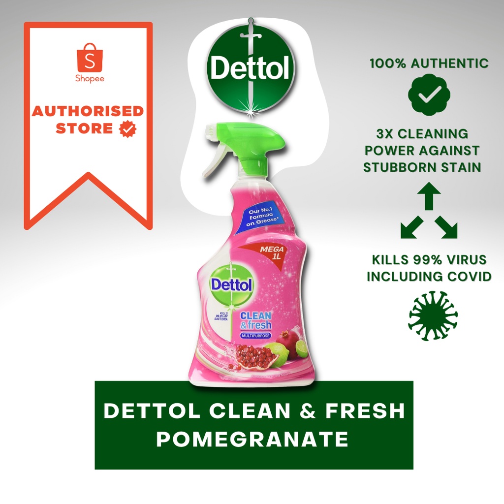 [NEW] DETTOL CLEAN & FRESH WITH POMEGRANATE 1LITER TRIPLE ACTION
