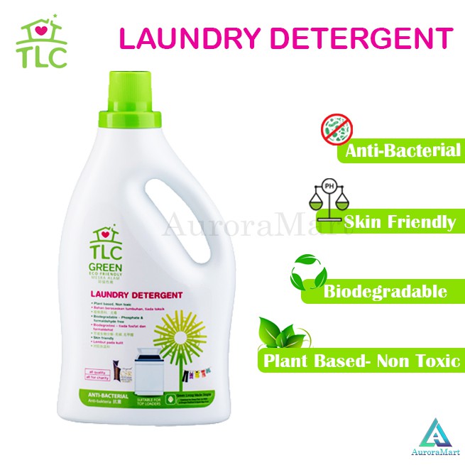 TLC GREEN Plant Based Biodegradable Laundry Liquid Detergent 2L Anti