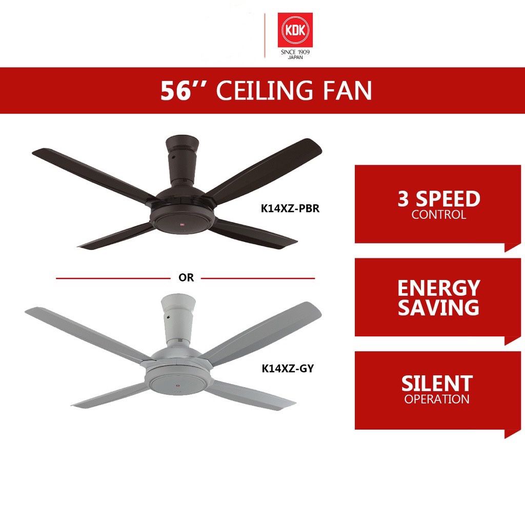 [AUTHORISED DEALER] KDK K14XZ 4 BLADE REMOTE CONTROL CEILING FAN (PBR