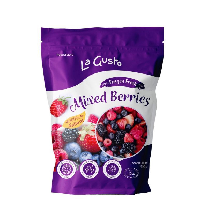 La Gusto Frozen Blueberry / Strawberry / Mixed Berries 500g Shopee