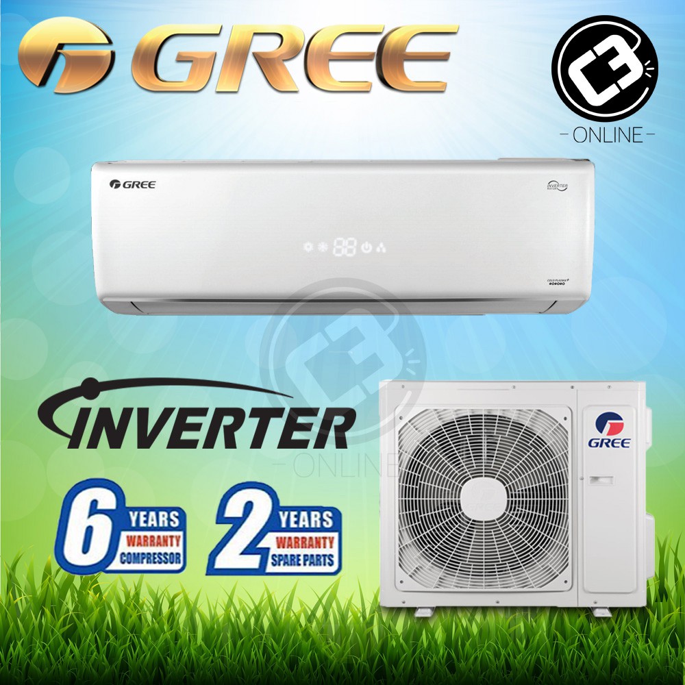 (KL) Gree 1HP 1.5HP 2.0HP 2.5HP Inverter Lomoi Series Aircond Wall