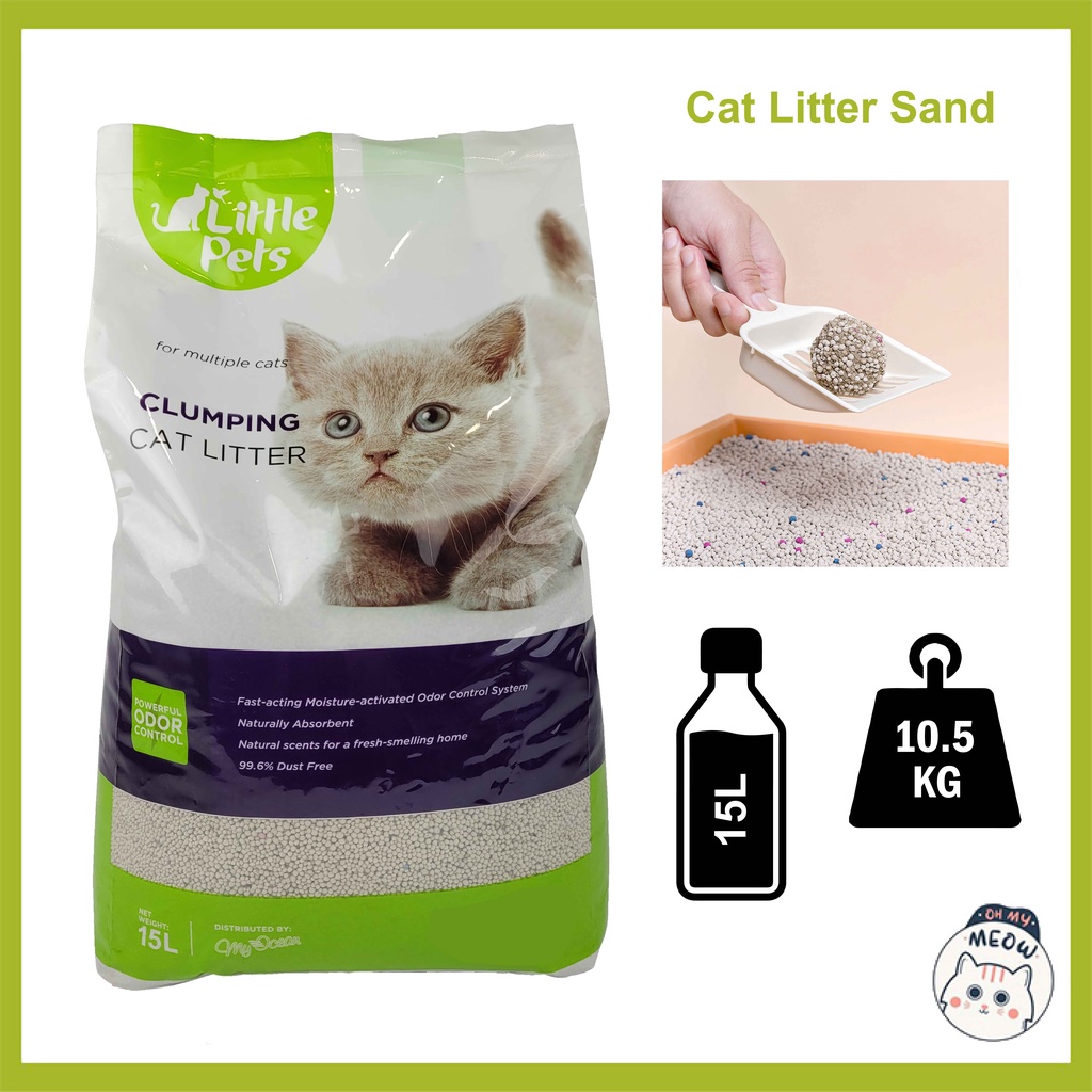 Little Pets Premium Cat Litter Sand 15L / Pasir Kucing 15L Shopee