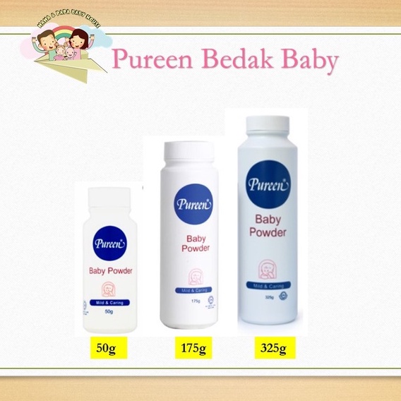 Pureen Bedak Baby Baby Powder (Mild and Caring) 50g/175g/325g Shopee