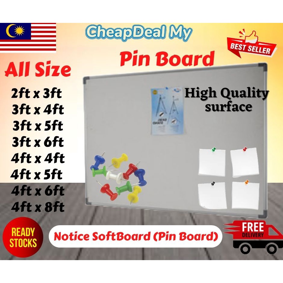 Notice Softboard 3x4 3x5 3x6 4x4 4x5 4x6 4x8 (ALL SIZE) *Ready Stock