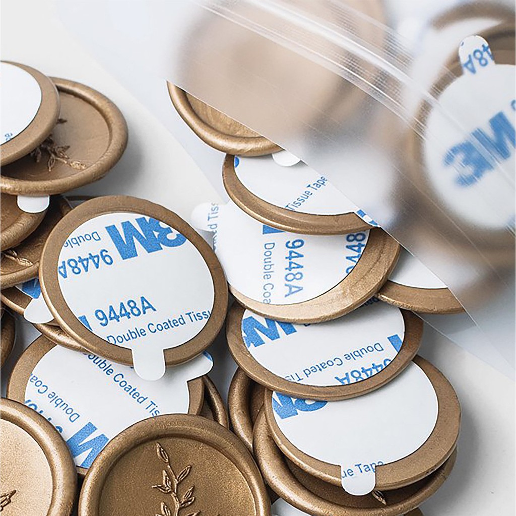 100pcs/Lot Adhesive Wax Seal Stickers Backings (Double Sided 3M Tape Strong) ️ STICKER ONLY