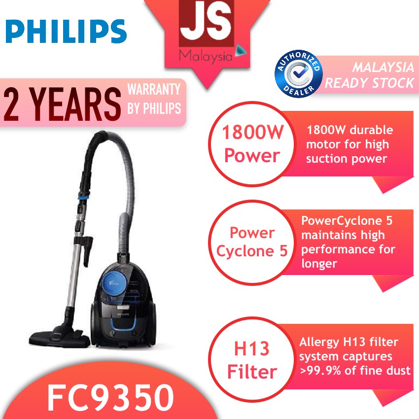 Philips Vacuum Cleaner 1800W 360W POWER CYCLONE 5 FC9350/62 [2 Years