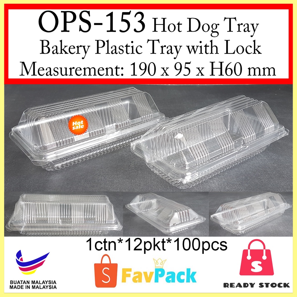 OPS153C20 (BENXON) Plastic Tray with Lockthick / Swiss Roll & Hot Dog