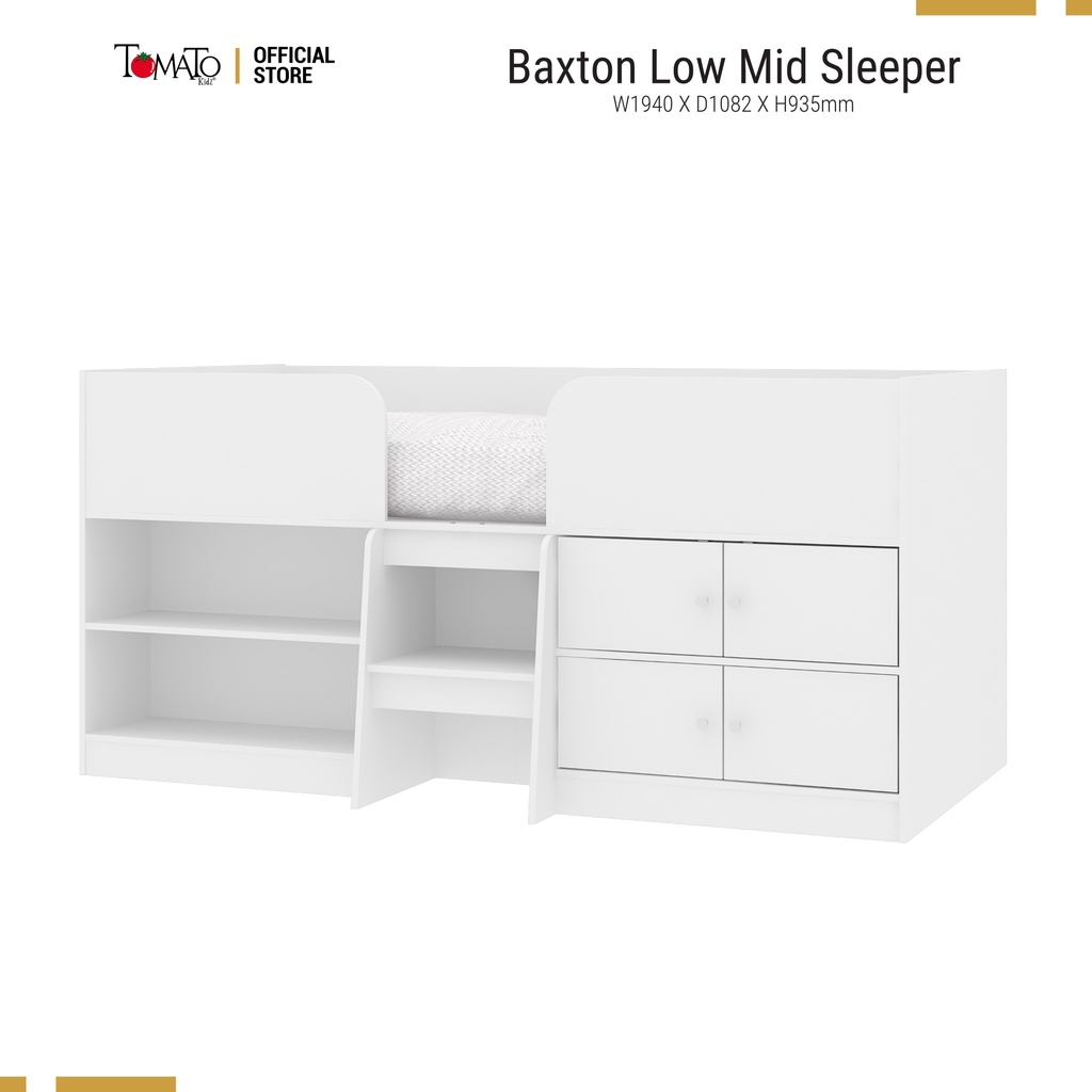 Low Mid Sleeper Baxton Series Kids Bed Bunk Bed With Storage 1 Color Shopee Malaysia