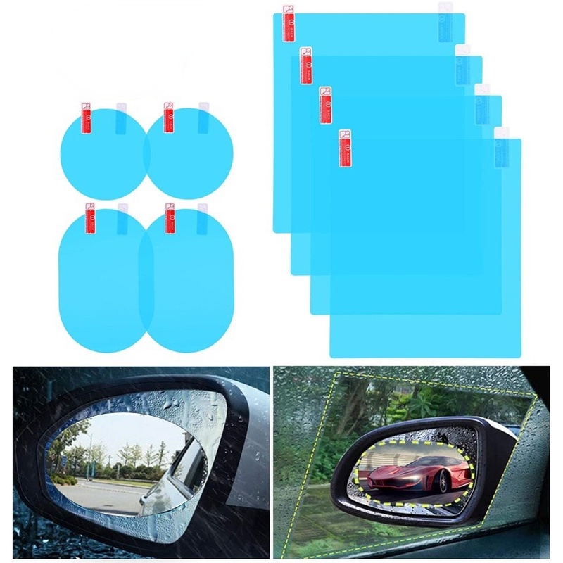 2 Pcs Car Rearview Mirror Film Anti Fog Glare Rainproof Waterproof