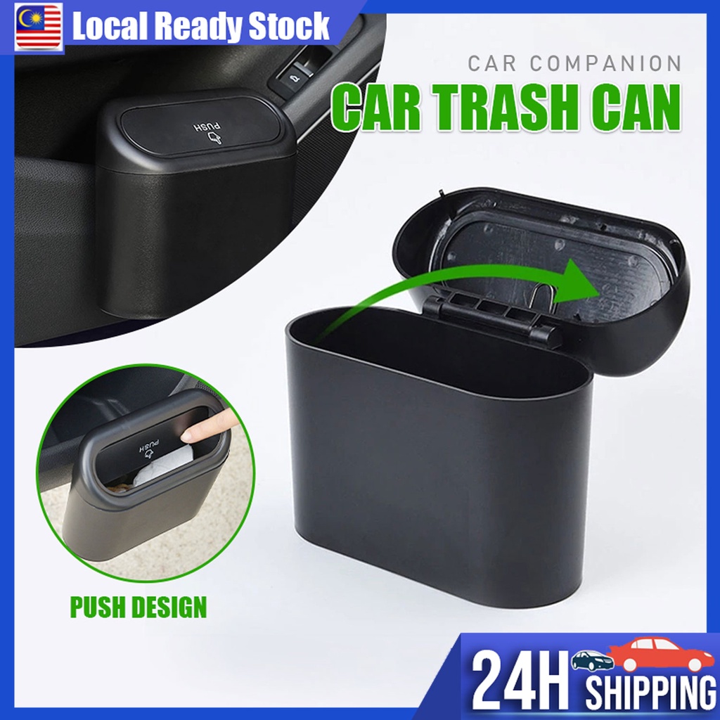 Car Rubbish Bin Trash Bin Portable Car Dustbin Leakproof Car Trash Can Flip Lid Auto Garbage Bin
