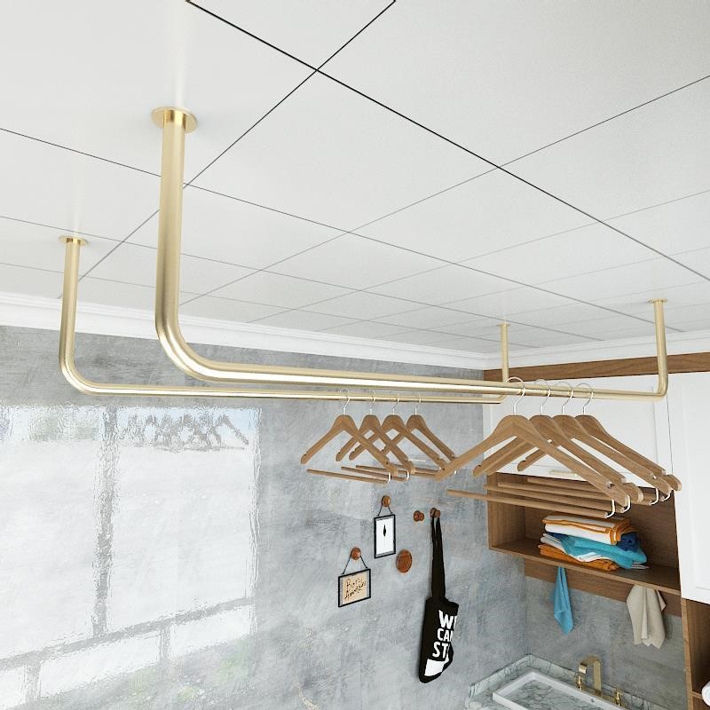 Korean clothes drying rack clothes drying Rod a simple rack balcony can