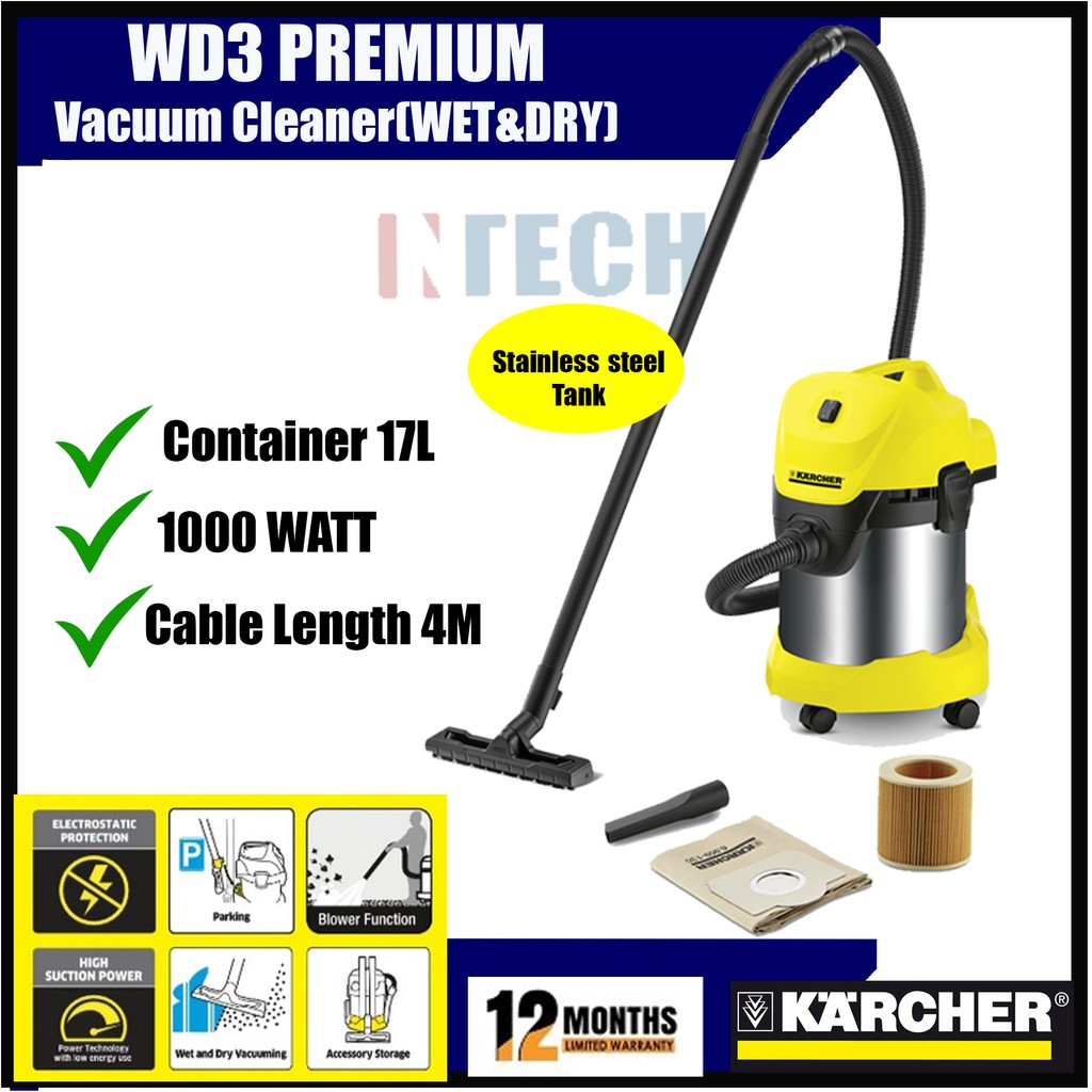 KARCHER WD3 PREMIUM MULTIPURPOSE WET & DRY VACUUM CLEANER Shopee