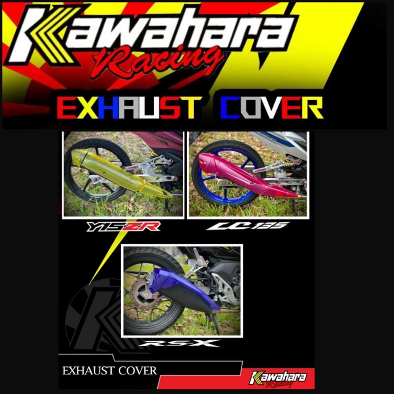 Y15ZR RSX150 LC135 V5 KAWAHARA TRANSPARENT EXHAUST COVER MUFFLER COVER