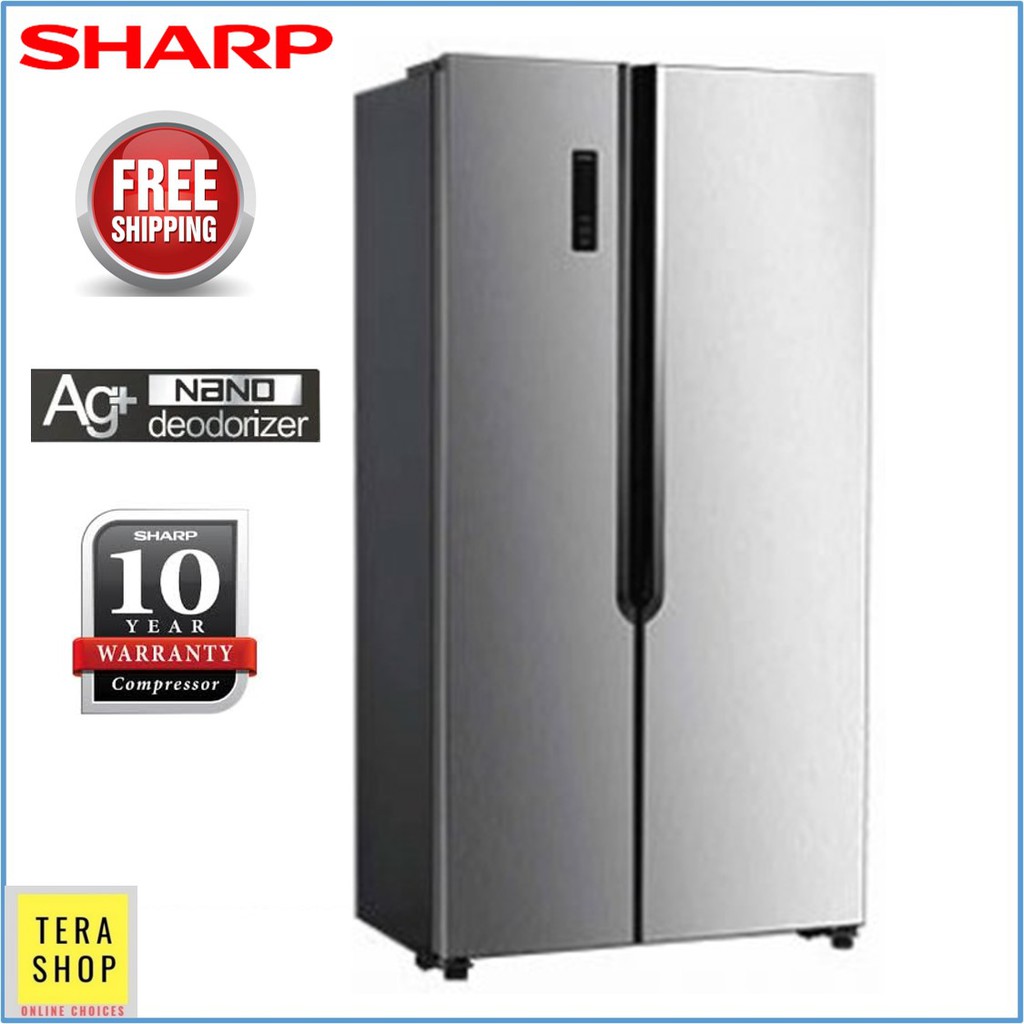 Sharp SJX508MS Side by Side Refrigerator 500L Fridge Peti Sejuk