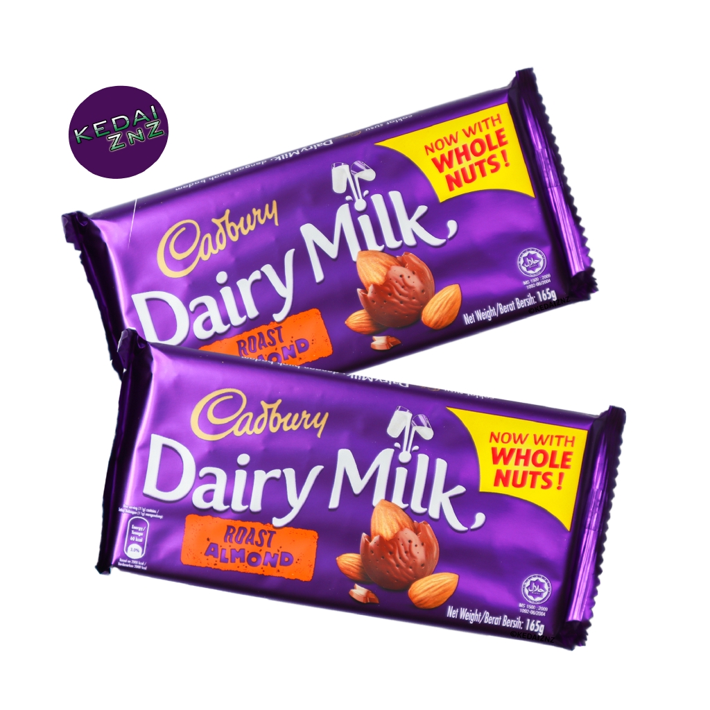 Chocolate Cadbury Dairy Milk Roast Almond Chocolate Bar 160G Coklat | Shopee Malaysia