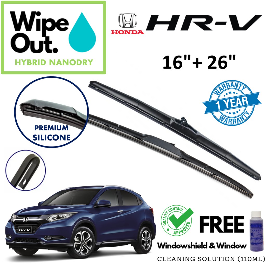[PREMIUM] Honda HRV / HRV WipeOut HYBRID NANODRY SILICONE Wiper Blade