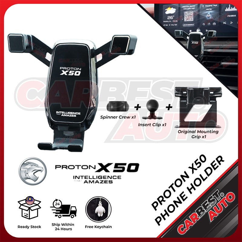 [NEW] Proton X50 Logo Phone Holder Car Accessories Custom Fit Gravity