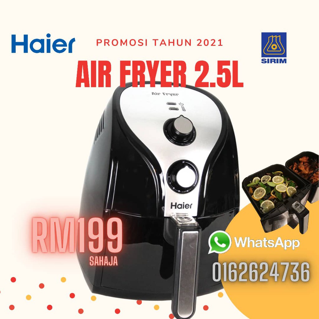 Haier Analog Air Fryer 2.5L (model HAAF25) 1 TAHUN WARRANTY
