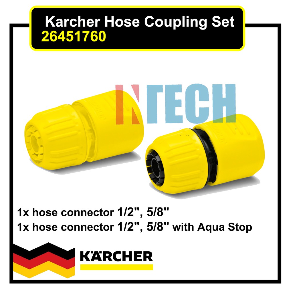 KARCHER HOSE CONNECTOR SET 1/2" , 5/8" ONE UNIVERSAL WITH AQUA STOP 26451760 Shopee Malaysia