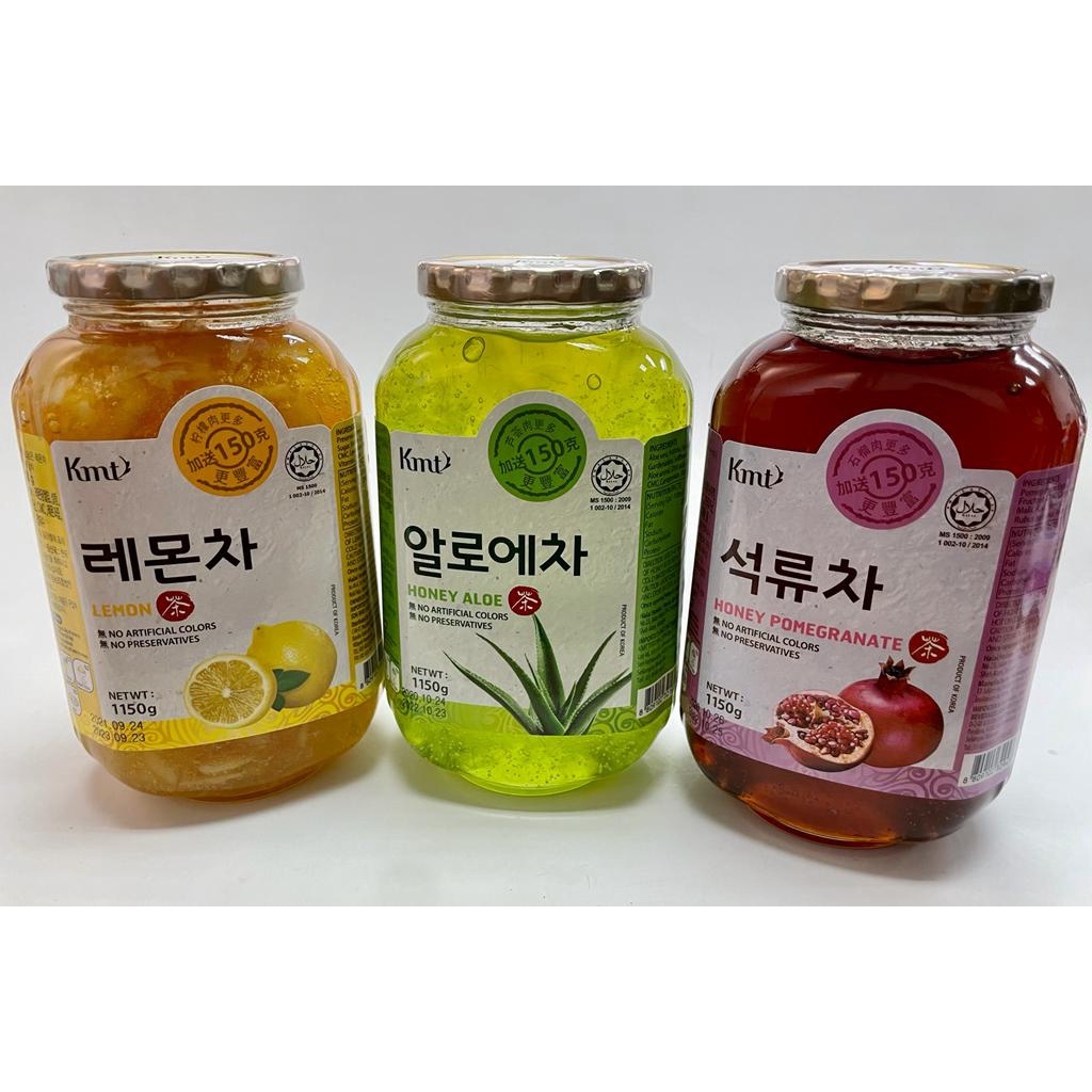 KMT Hansung Korean Tea 1.15Kg Lemon Honey Aloe Honey Pomegranate Honey