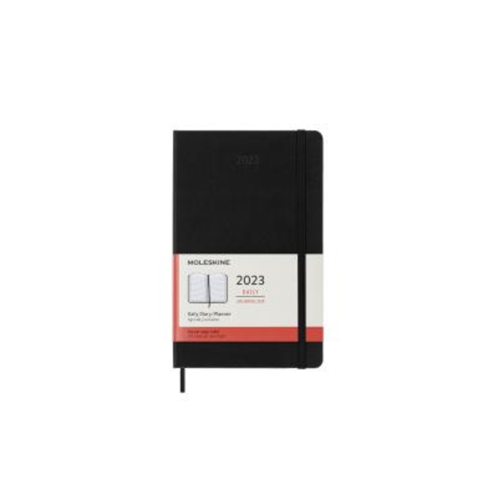 [English] Moleskine 2023 Daily Planner, 12m, Large, Black, Hard Cover